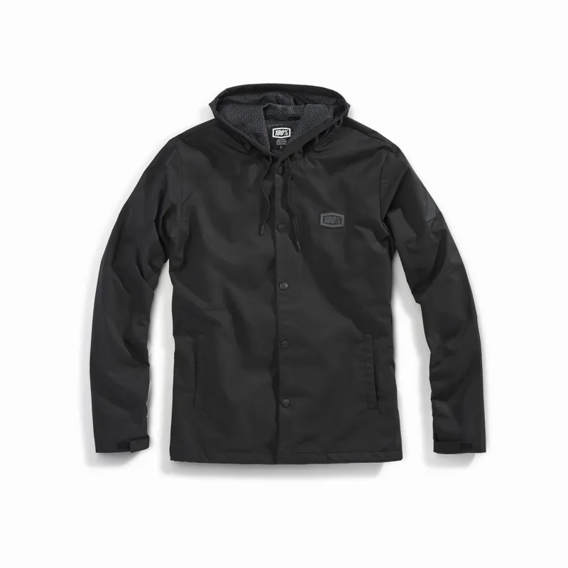 100% Apache Hooded Snap Jacket in Black